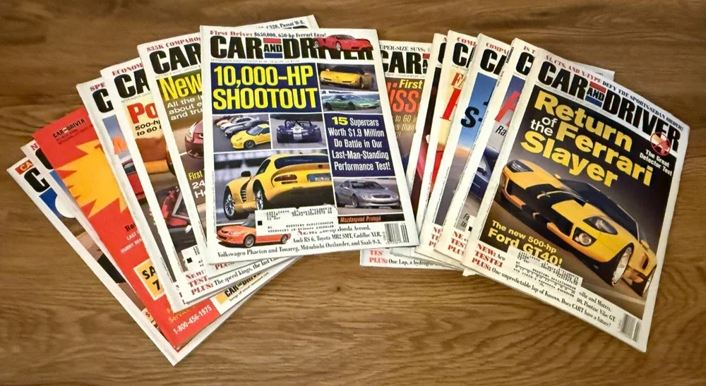 Car and Driver Magazine Lot 14 Issues 2002-2003 Corvette 350Z Ford GT